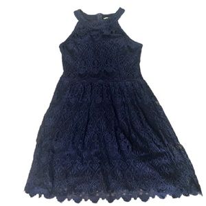 Altar’d State Women’s M Navy Blue Lace Dress